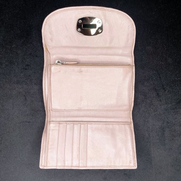 Miu Miu Nappa Leather Geometric Quilted Studded Turnlock Trifold Wallet - Picture 5 of 15